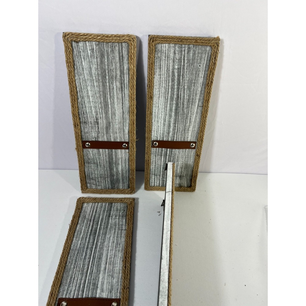 4 pcs vintage wall plaque jute‎ rope for home decor rustic flowers hanging art